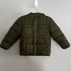 Members Mark Kids Olive Green Puffer Jacket